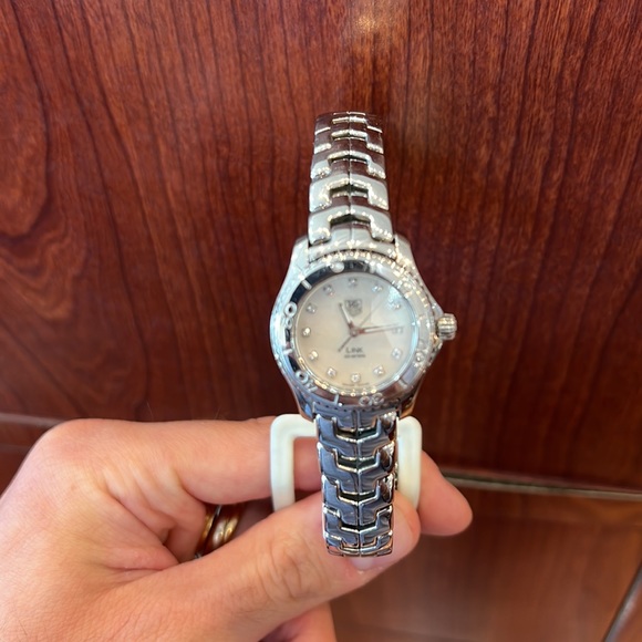 DIAMOND DIAL TAG HEUER LADIES LINK WJ1319.BA0572 MOTHER OF PEARL QUARTZ WATCH - Picture 3 of 7